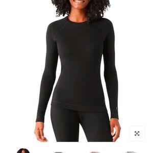 Smartwool Merino 150 Lace Shirt Womens Large Black Long Sleeve Top Base Layer